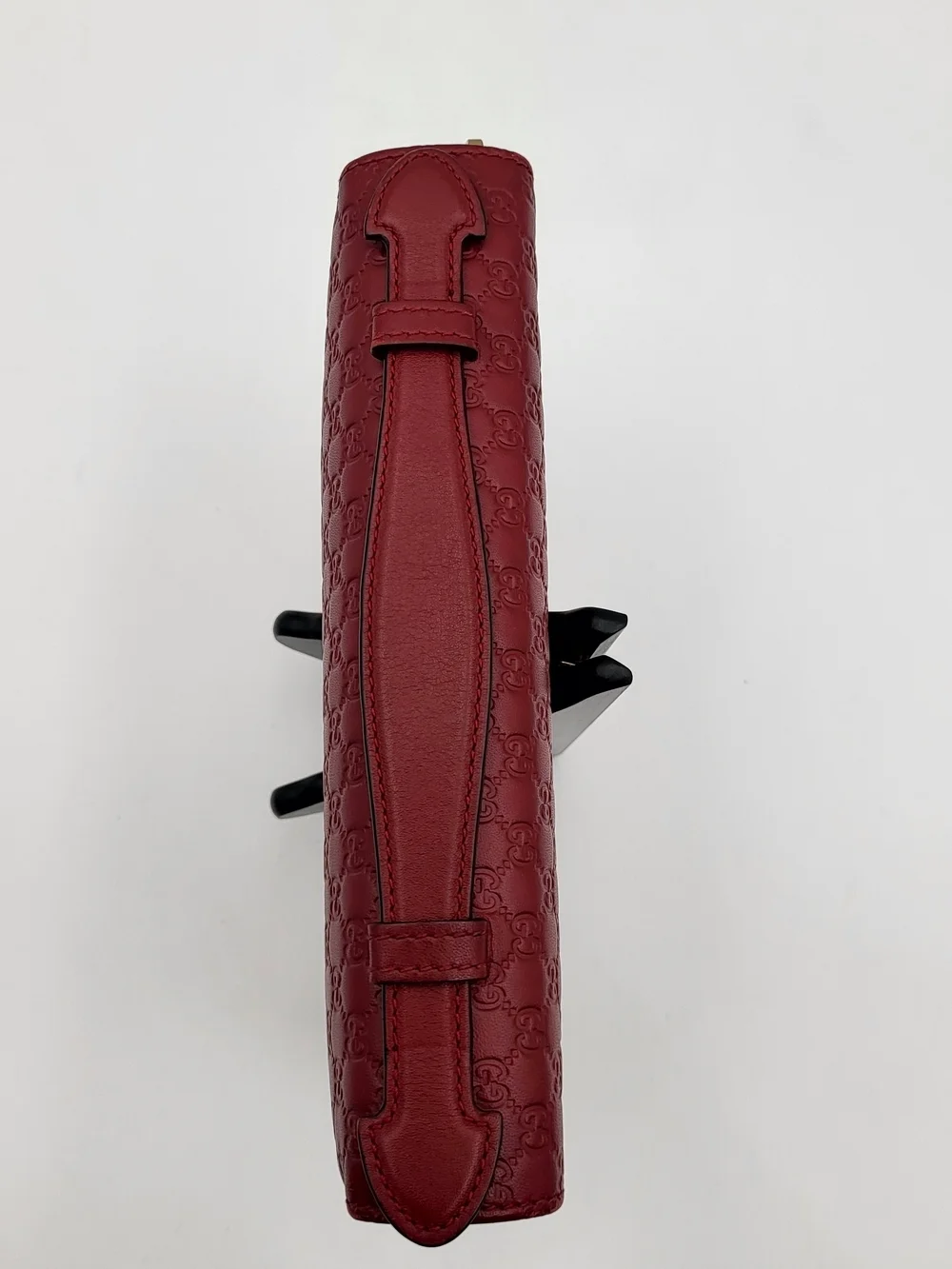 GUCCI Red Micro Guccissima Calfskin Leather Travel Wallet..Authentic...